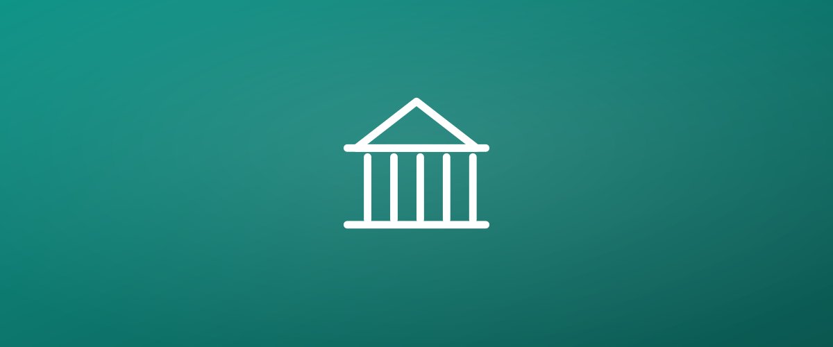 A line icon of a bank building, representing savings accounts